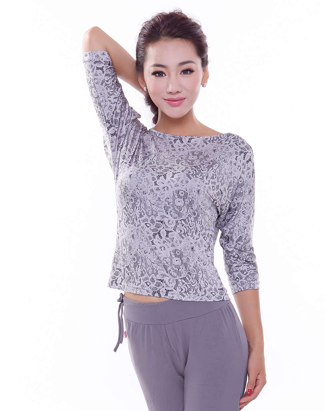 远阳瑜伽印花瑜伽服上衣s127y-800-2