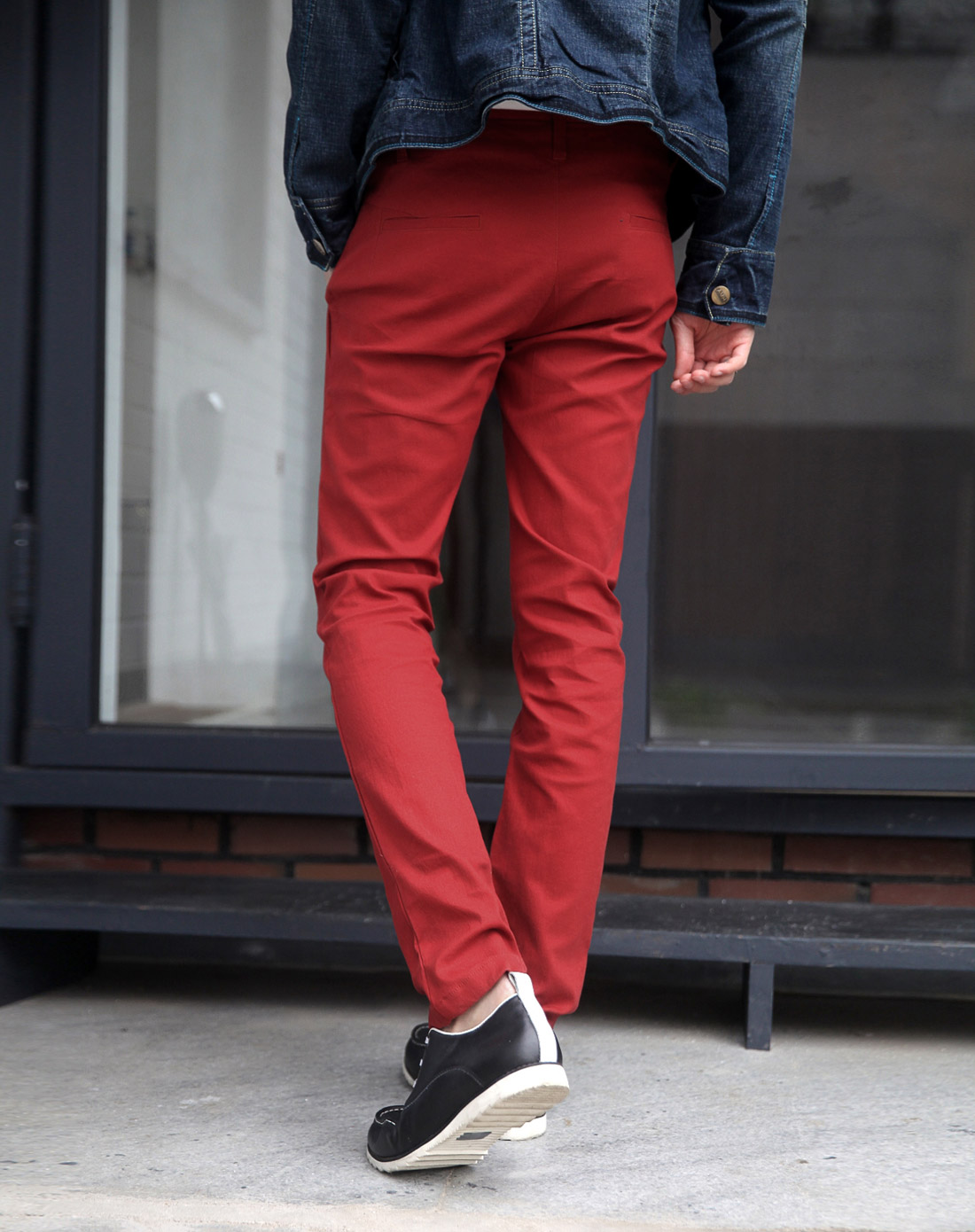 砖红色休闲裤