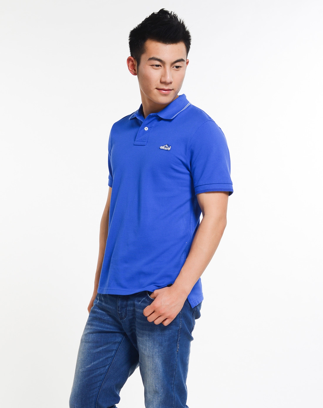 耐克nike男装专场-男子蓝色短袖polo衫