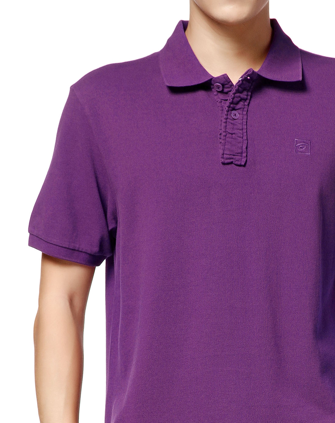 男款简单斯文深紫色短袖t恤