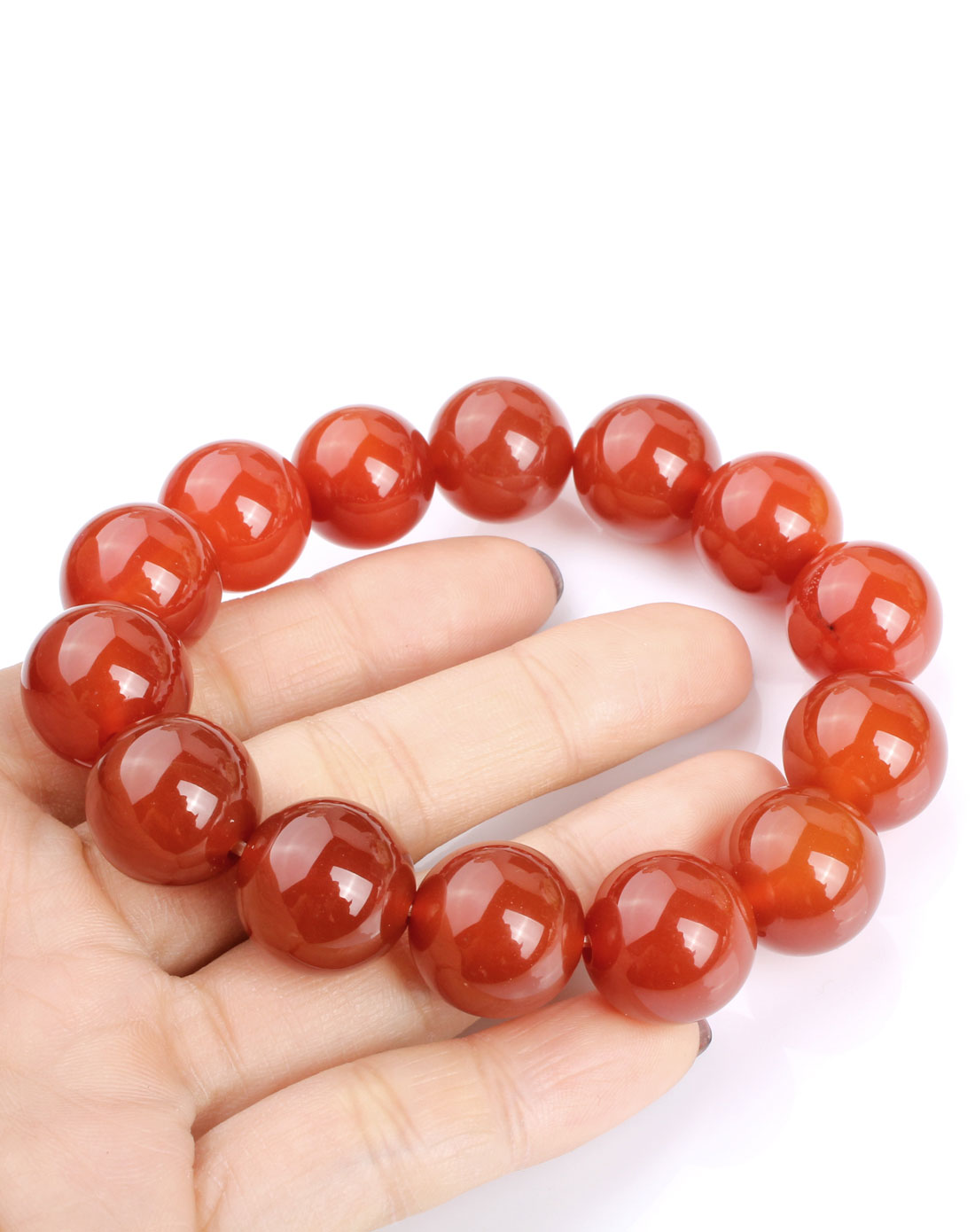 凝萃坊天然红玛瑙手链16mmrare20110648