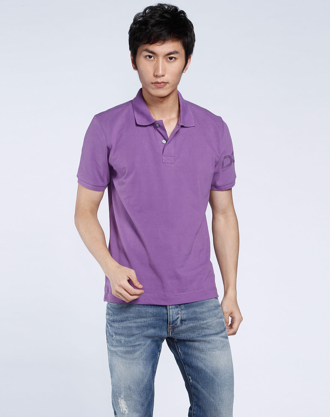 男款紫色短袖polo衫