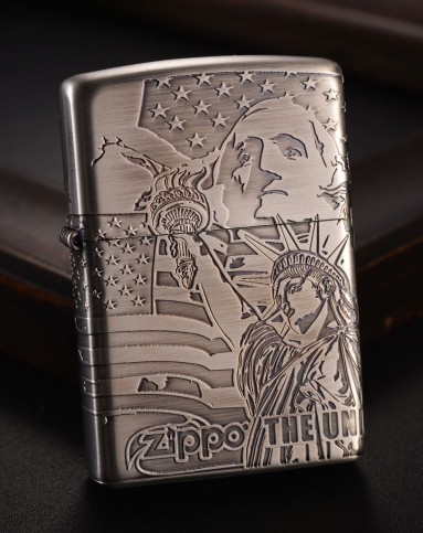 芝宝zippo打火机专场四面蚀刻 自由女神像银2as-usa2jz79275(2as-usa2