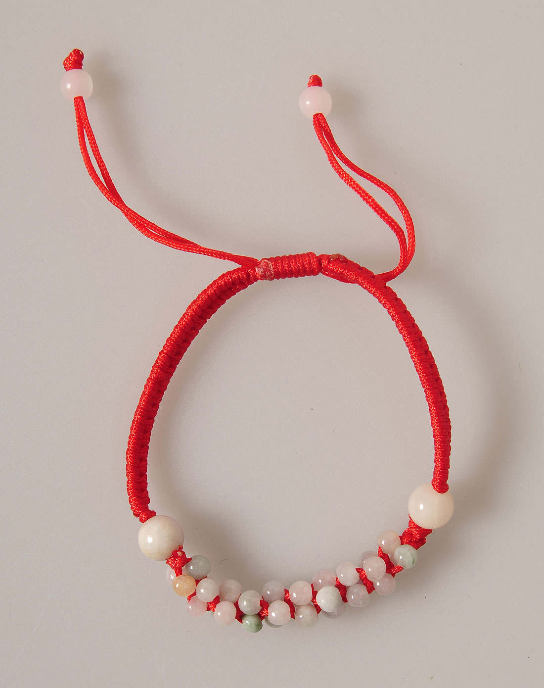 KMONADO天然翡翠珠子红绳编织手链045286_唯品会