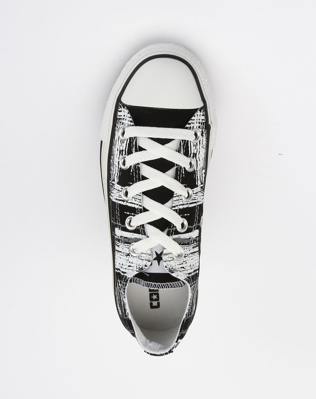 匡威converse 女款黑白色潮流涂鸦印纹帆布鞋