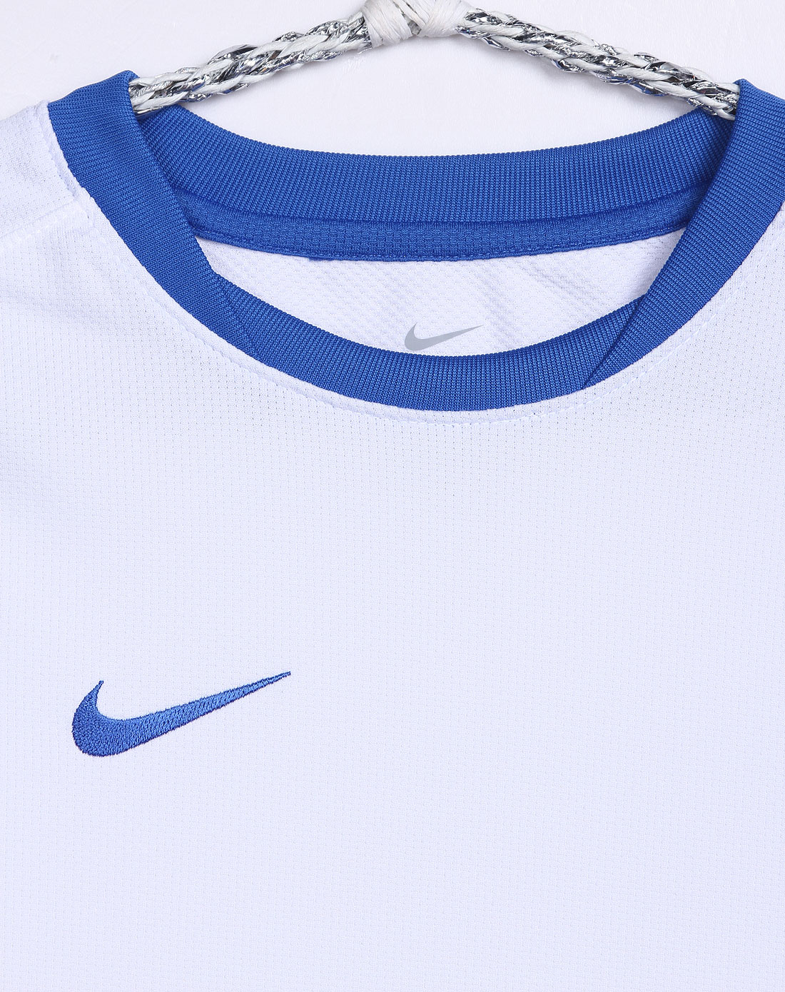 耐克nike 男童白底蓝边基本款短袖t恤