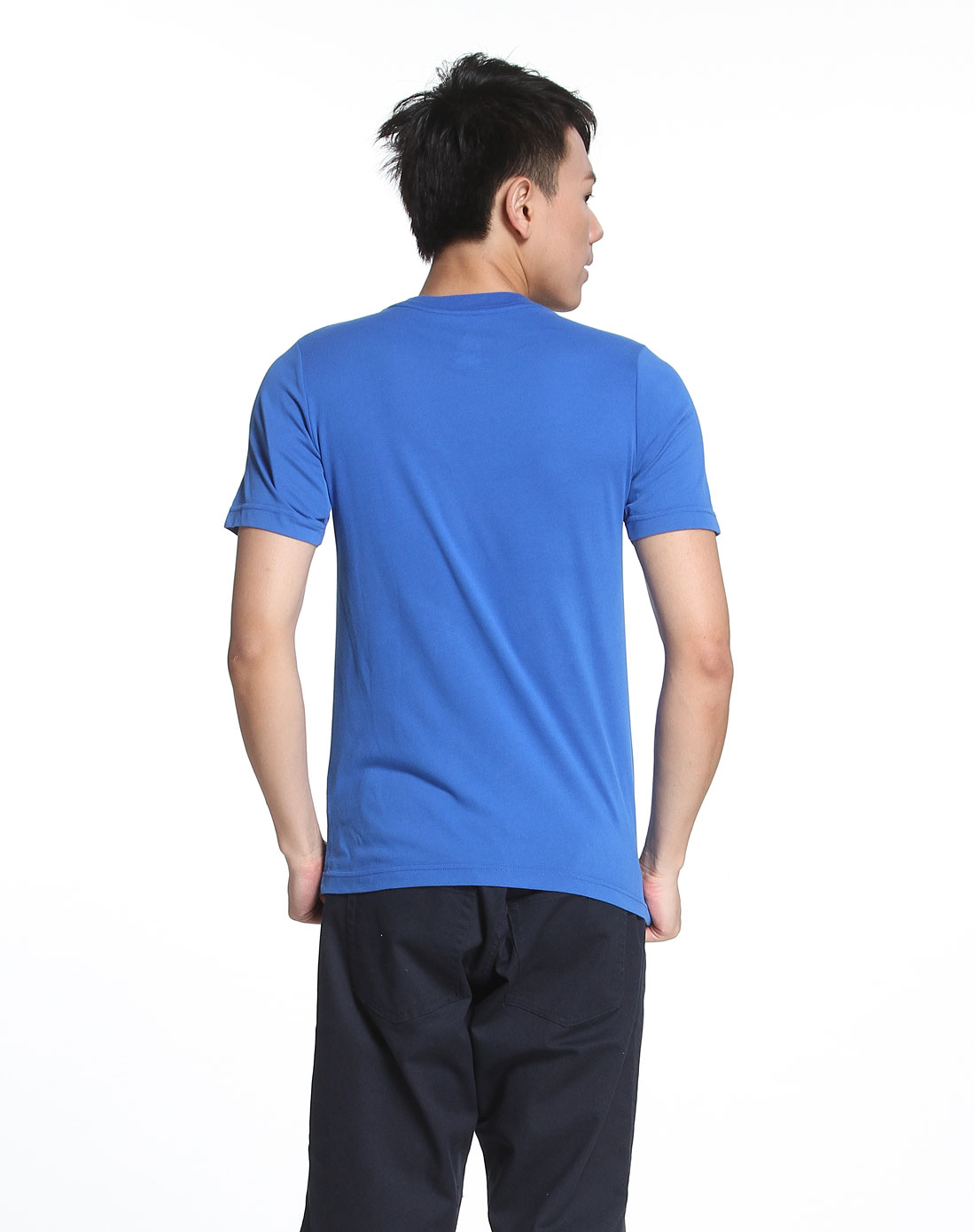 耐克nike男款时尚暗花彩蓝色短袖t恤372643-475