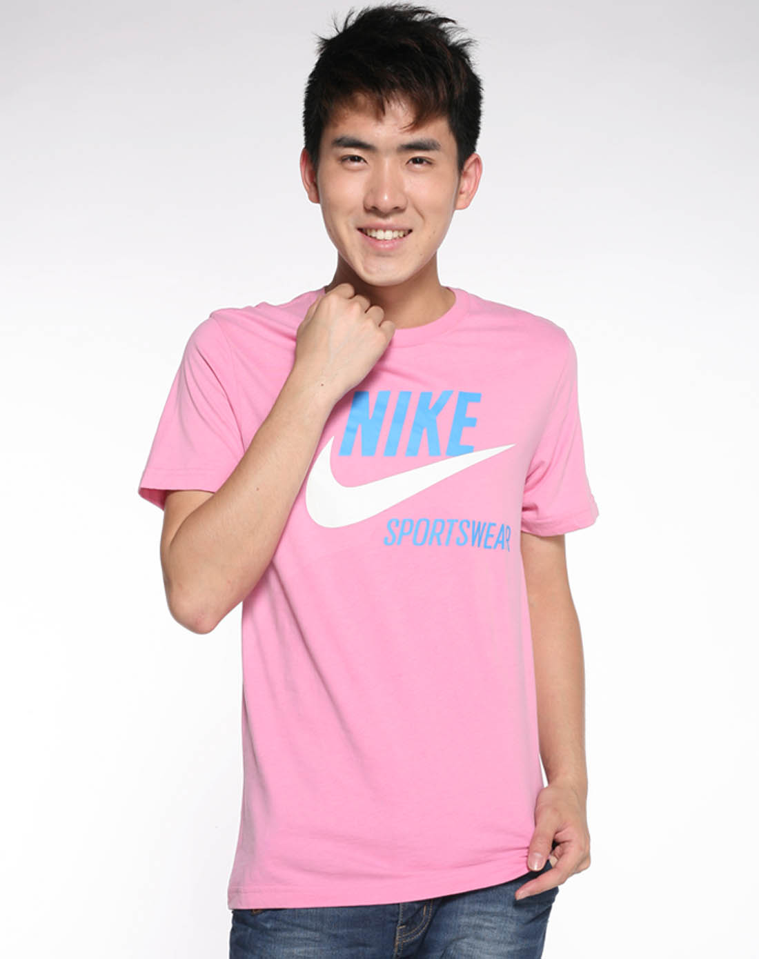 粉红色图纹时尚休闲短袖t恤