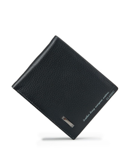 奥康男款黑色头层牛皮钱包