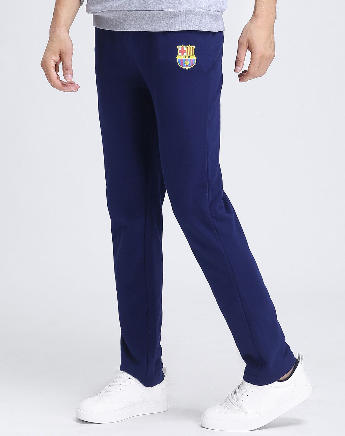 巴萨logo款 男款homewear深蓝运动裤 舒适