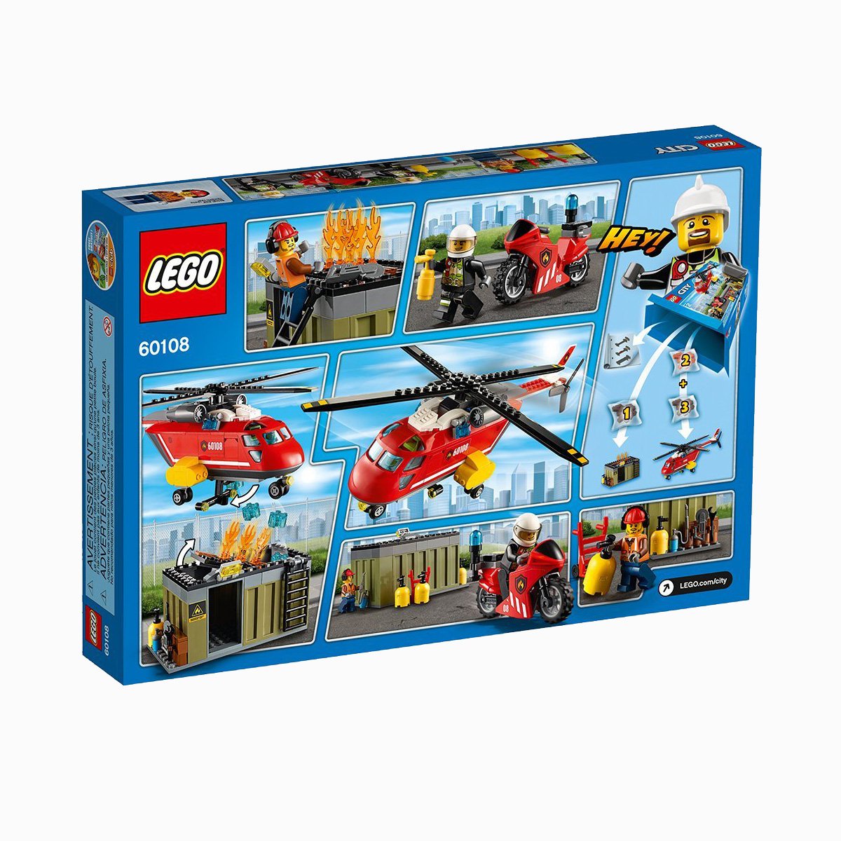 乐高lego城市系列60108消防直升机组合乐高玩具积木 儿童玩具 益智