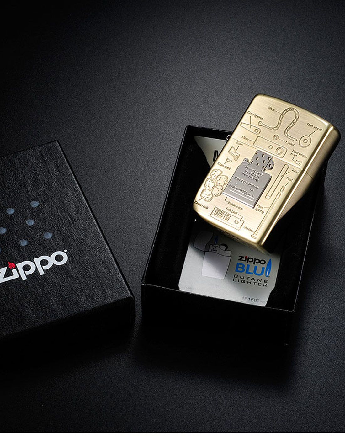 zippo 黄铜内胆结构图-贴章常规机