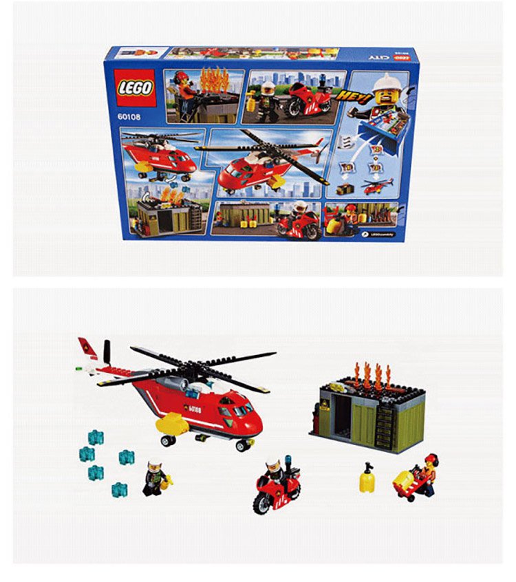 lego乐高城市系列60108消防直升机组合积木玩具