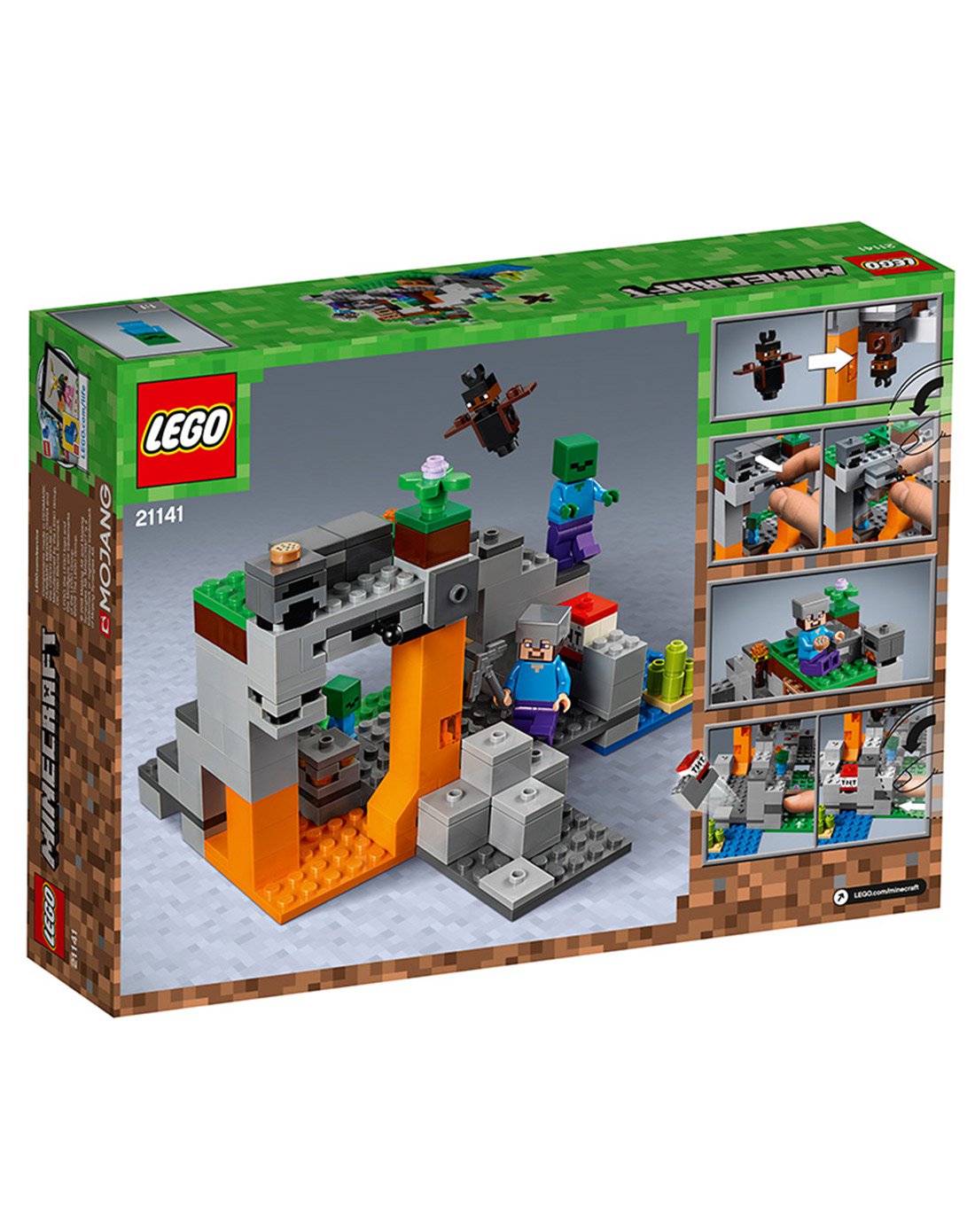 lego乐高积木玩具我的世界系列21141-minecraft僵尸洞穴儿童玩具模型