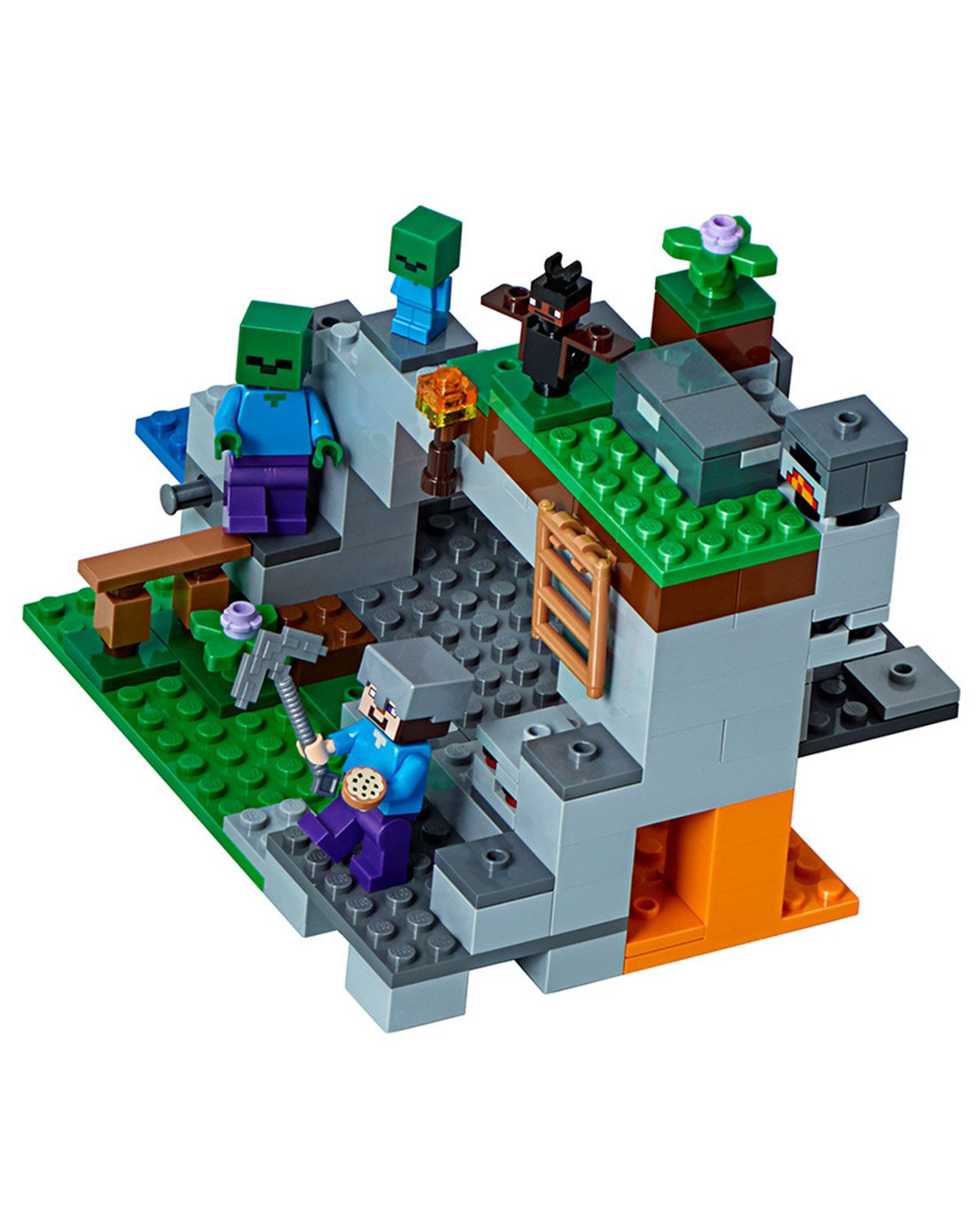 lego乐高积木玩具我的世界系列21141-minecraft僵尸洞穴儿童玩具模型