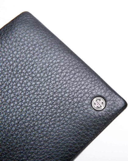 奥康男款黑色头层牛皮钱包
