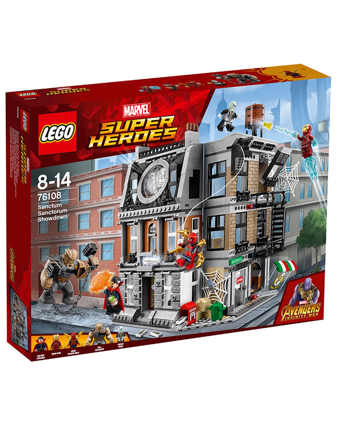 lego乐高积木玩具漫威超级英雄系列76108-奇异博士至圣所大对决儿童