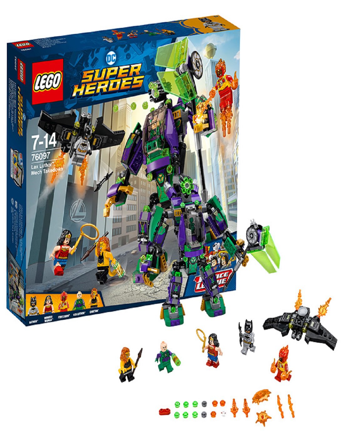 lego乐高积木玩具dc漫画超级英雄系列76097-莱克斯·卢瑟机甲追缉令
