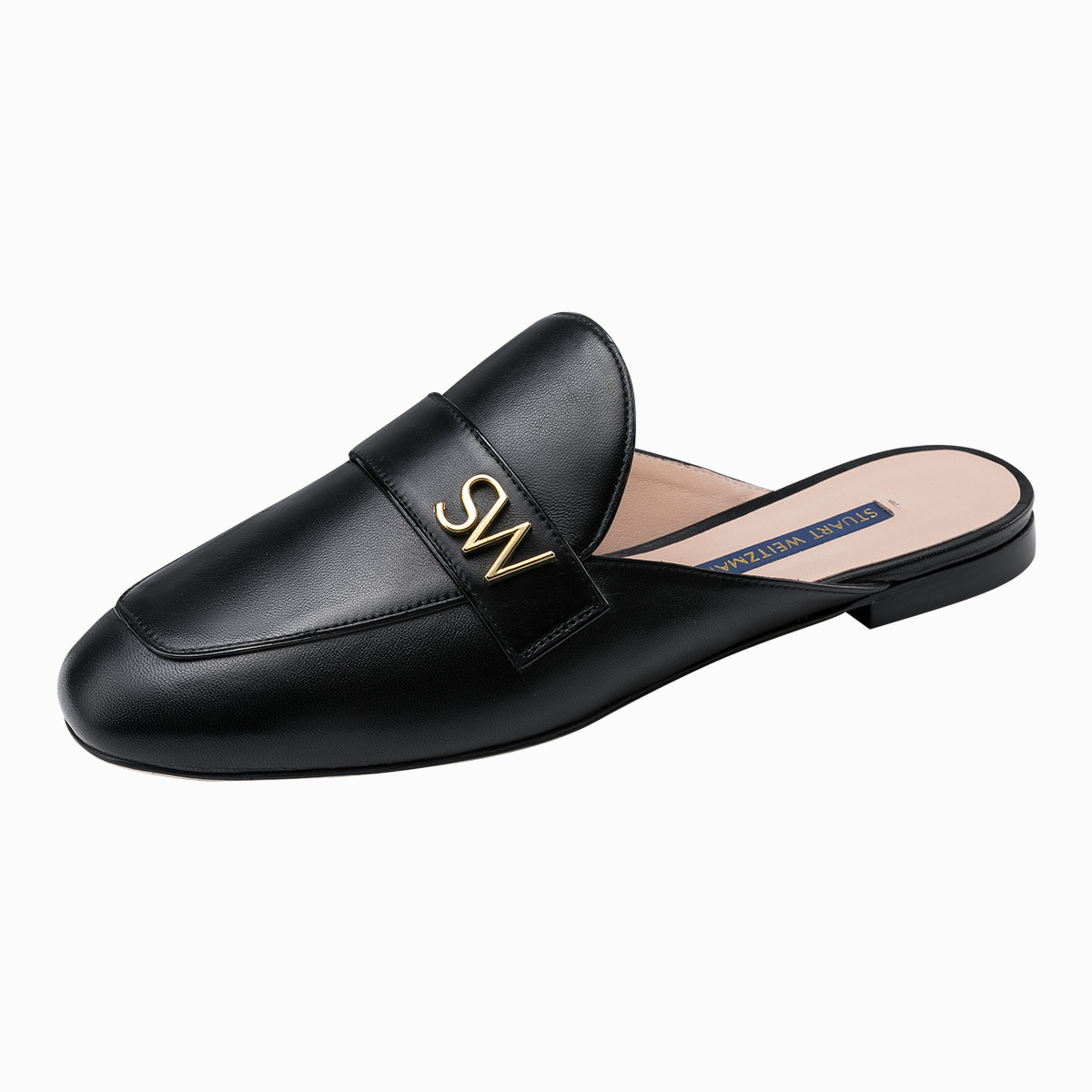 stuart weitzmanfrances slide黑纳帕皮穆勒鞋sw-blk