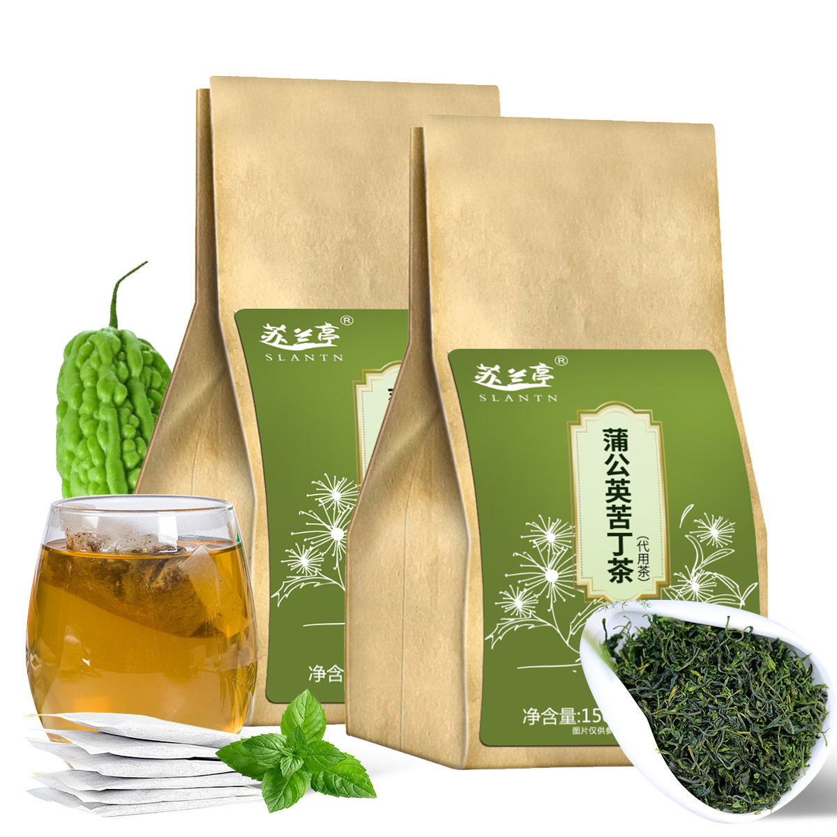 150g*2袋 蒲公英茶苦丁茶金银花茶罗汉果茶苦瓜茶可搭配茶