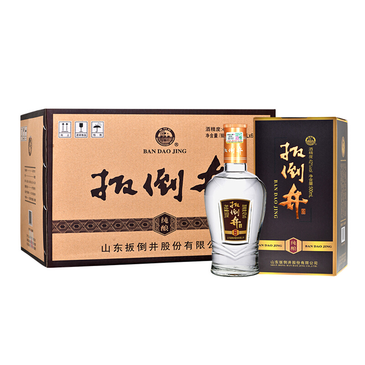 扳倒井 白酒 纯酿 42度 500ml*6瓶 整箱装