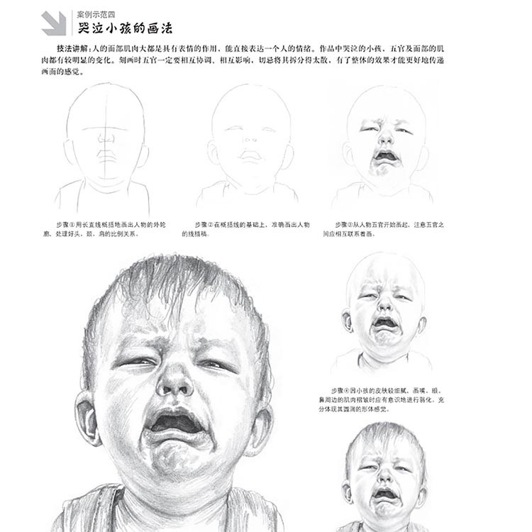 素描铅笔画人物篇 素描画男孩女孩头像 手绘绘画教程教材书