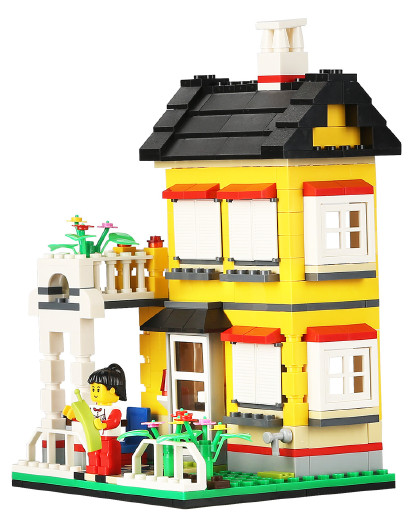 小颗粒拼插积木兼容乐高城市别墅房子街景系列儿童礼物益智拼装玩具