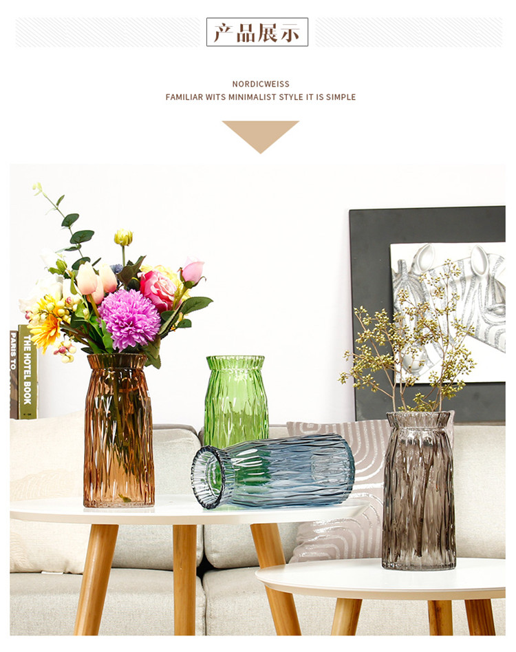 创意水培植物餐厅桌面装饰品玻璃花瓶客厅插花摆件