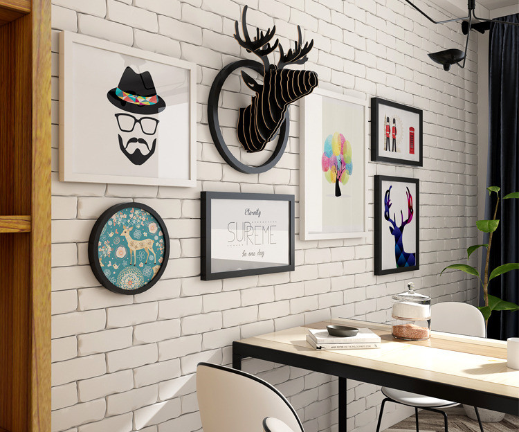 客厅装饰画组合现代简约麋鹿头壁画北欧创意挂画餐厅沙发背景墙画