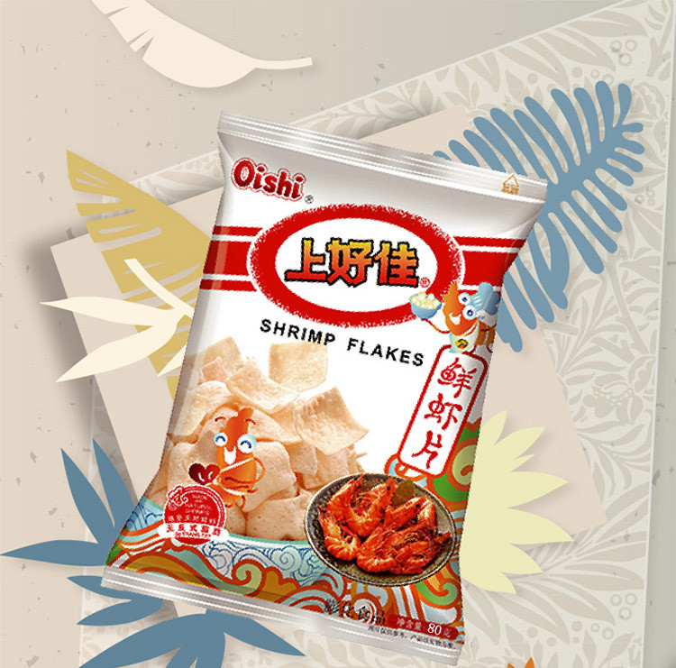 玉米口味田园泡芙虾片80g膨化休闲零食品办公室