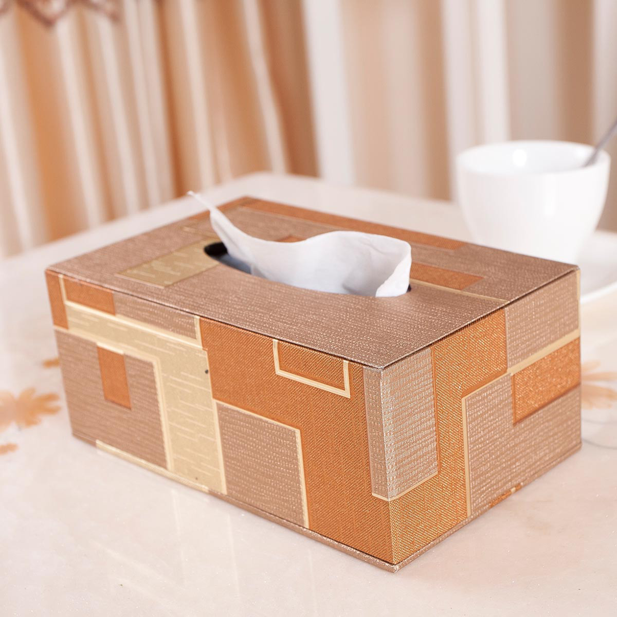 壁纸欧式木质抽纸盒纸巾盒家用客厅创意茶几收纳卷纸北欧简约可爱