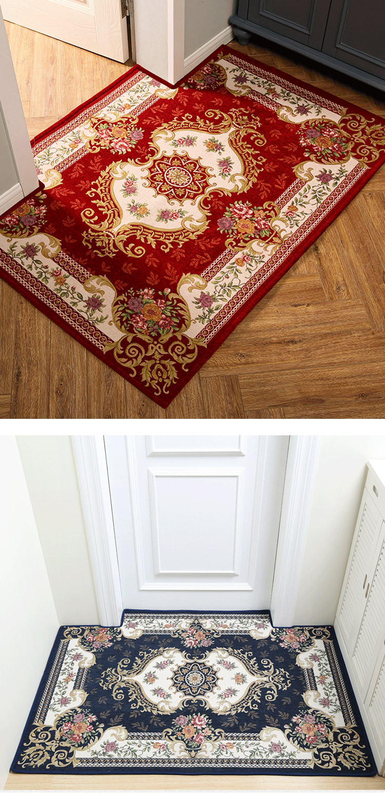 新中式地垫入户门口门垫脚踏垫地毯客厅卧室防滑垫进门地板垫家用