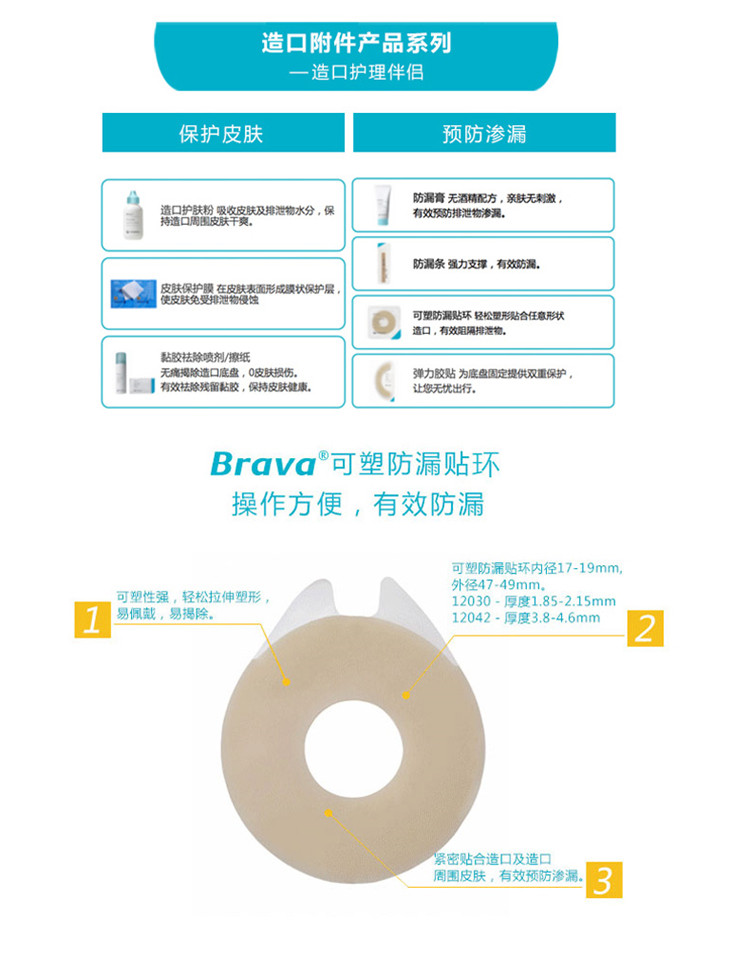 康乐保造口袋可塑防漏贴环12030/12042防漏膏造口护理用品附件