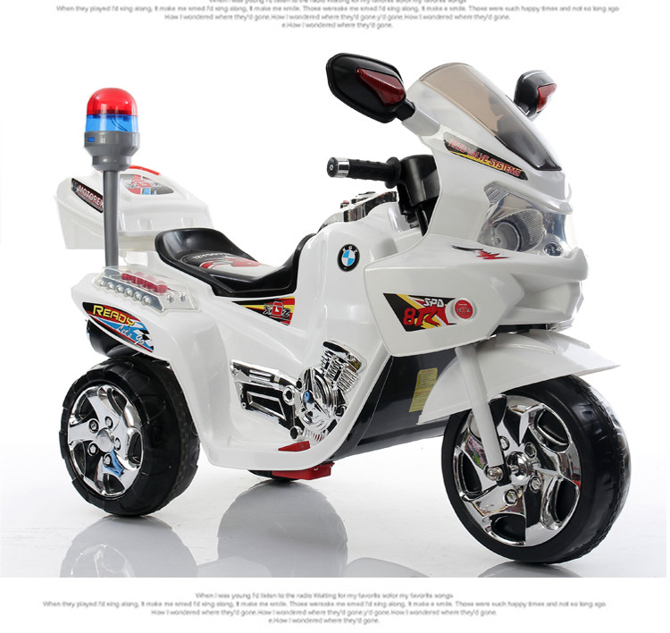 儿童电动摩托车警用三轮车加大号男女童车电瓶车小孩可坐人玩具车