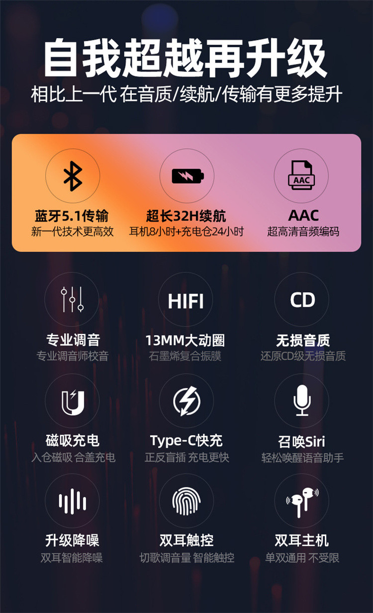 纽曼tws无线蓝牙耳机适用苹果安卓手机运动音乐游戏耳麦