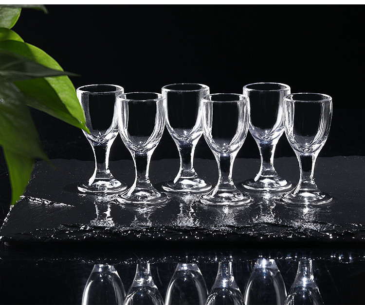 家用小酒杯一口杯敬酒杯结婚小小号水晶玻璃子弹白酒杯烈酒杯套装