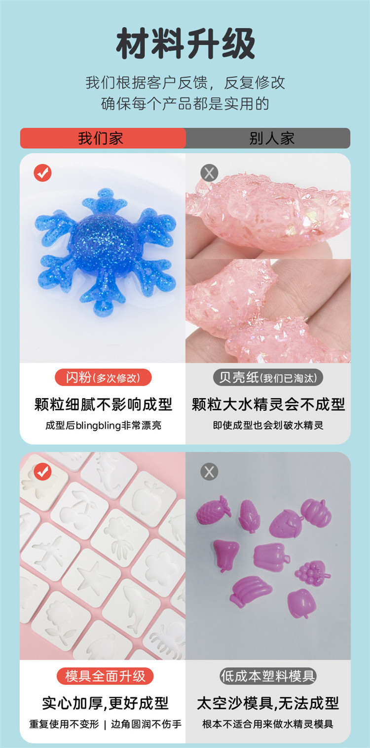 魔幻水精灵水宝宝儿童珠光溶液玩具套装抖音diy手工制作材料地摊