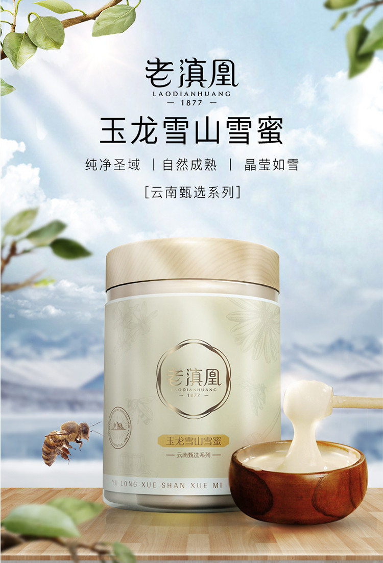 玉龙雪山雪蜜500g 云南天然蜂蜜 雪山蜜蜂巢蜜