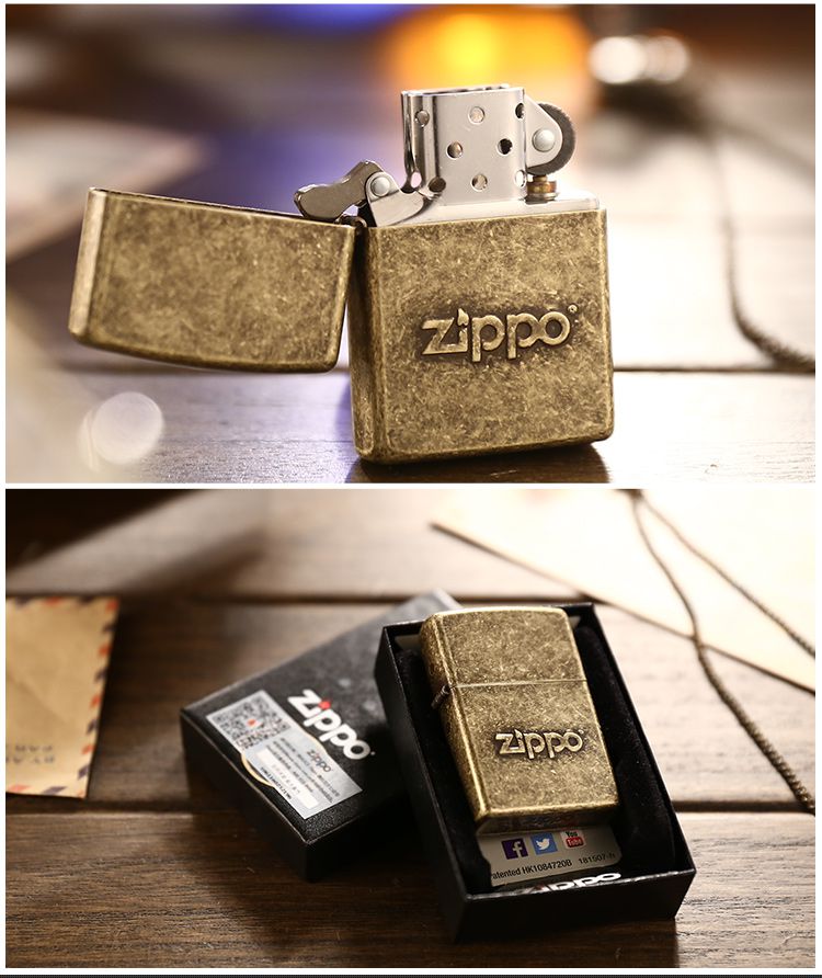 zippo打火机专场 zippo 做旧芝宝商标-黄铜冲压常规机  售后说明