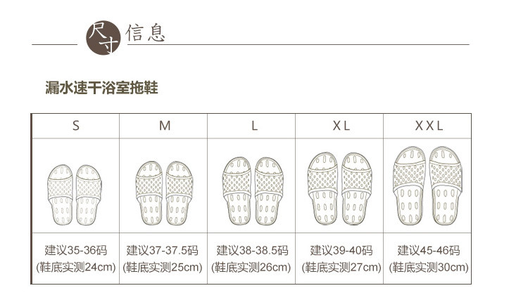 商品参数 detail 品牌名称: 大朴 商品名称: 漏水浴室拖鞋女士-浅橘