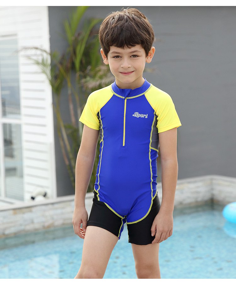 柔软舒适男童学泳度假连体泳衣