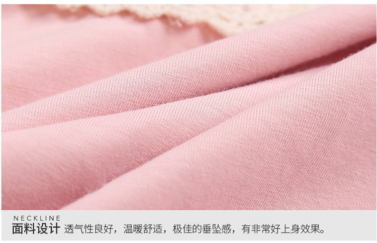 亲子装优雅蕾丝暗粉妈妈款睡衣套装