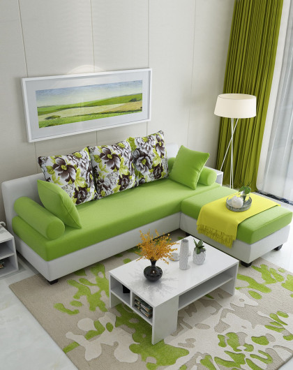 时尚撞色小户型沙发可拆洗沙发组合布艺沙发转角沙发