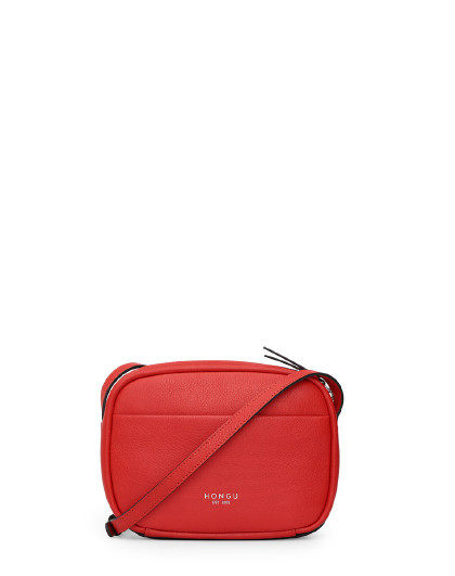 红谷2019新品 专柜同款牛皮简约纯色小斜挎包女包
