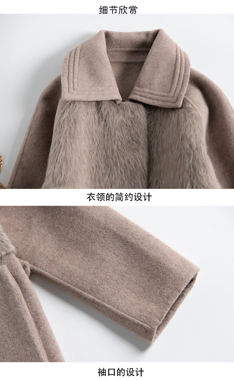 【苏力羊绒】秋冬新款羊绒羊毛外套女双面尼羊绒大衣