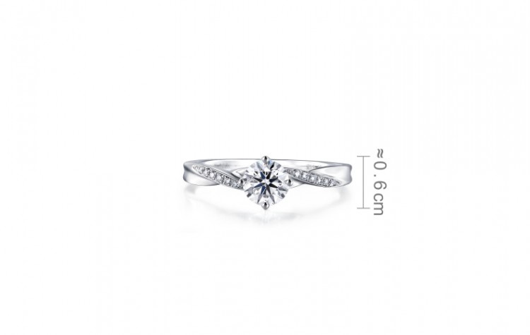 周生生pt900铂金infini love diamond全爱钻钻石戒指