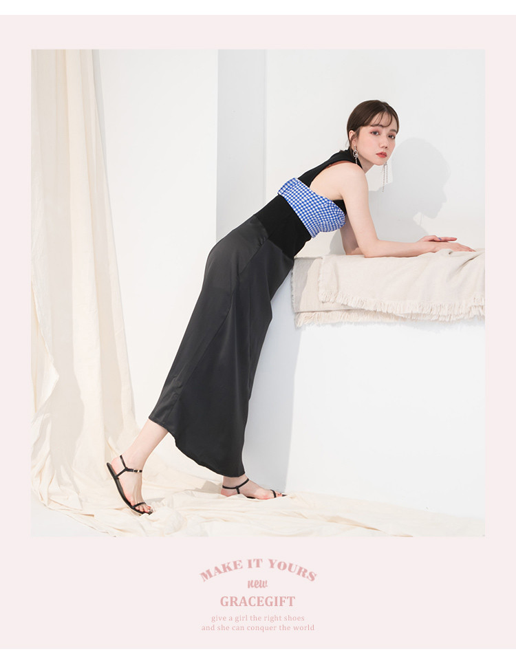gracegift夏季新款尖头一字带露趾沙滩度假风平跟新品女鞋凉鞋20sgsf