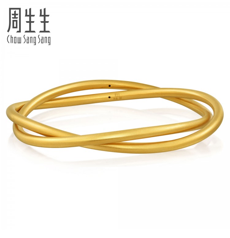 周生生足金天生一对手镯黄金手镯金镯子