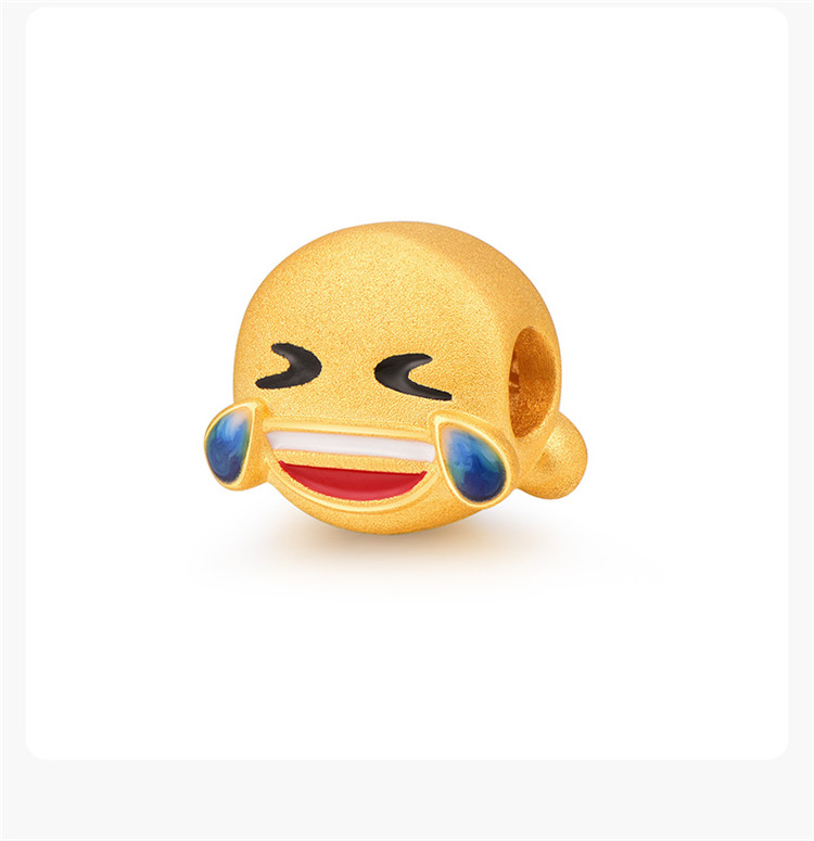 黄金转运珠 emoji系列表情包足金硬金串珠手链