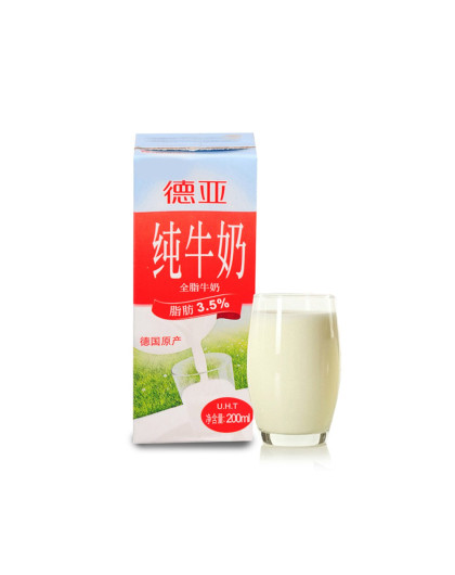 德亚 全脂牛奶 200ml*30盒